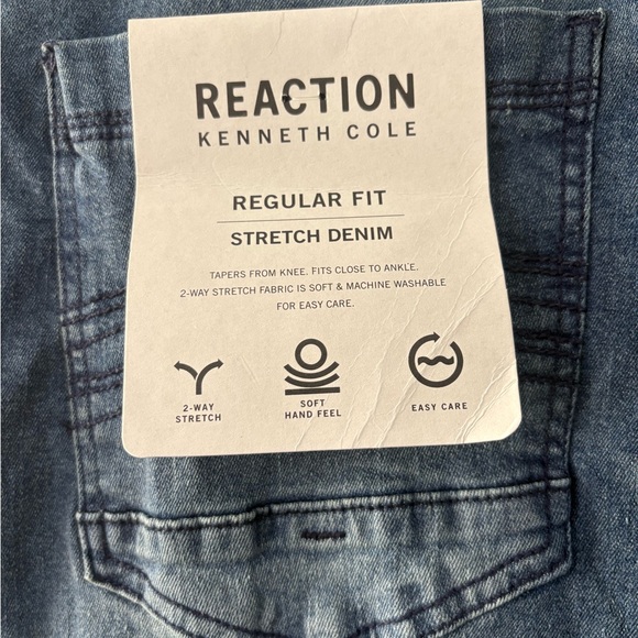 Kenneth Cole Men's Regular Fit Distressed Denim Jeans - Picture 7 of 9